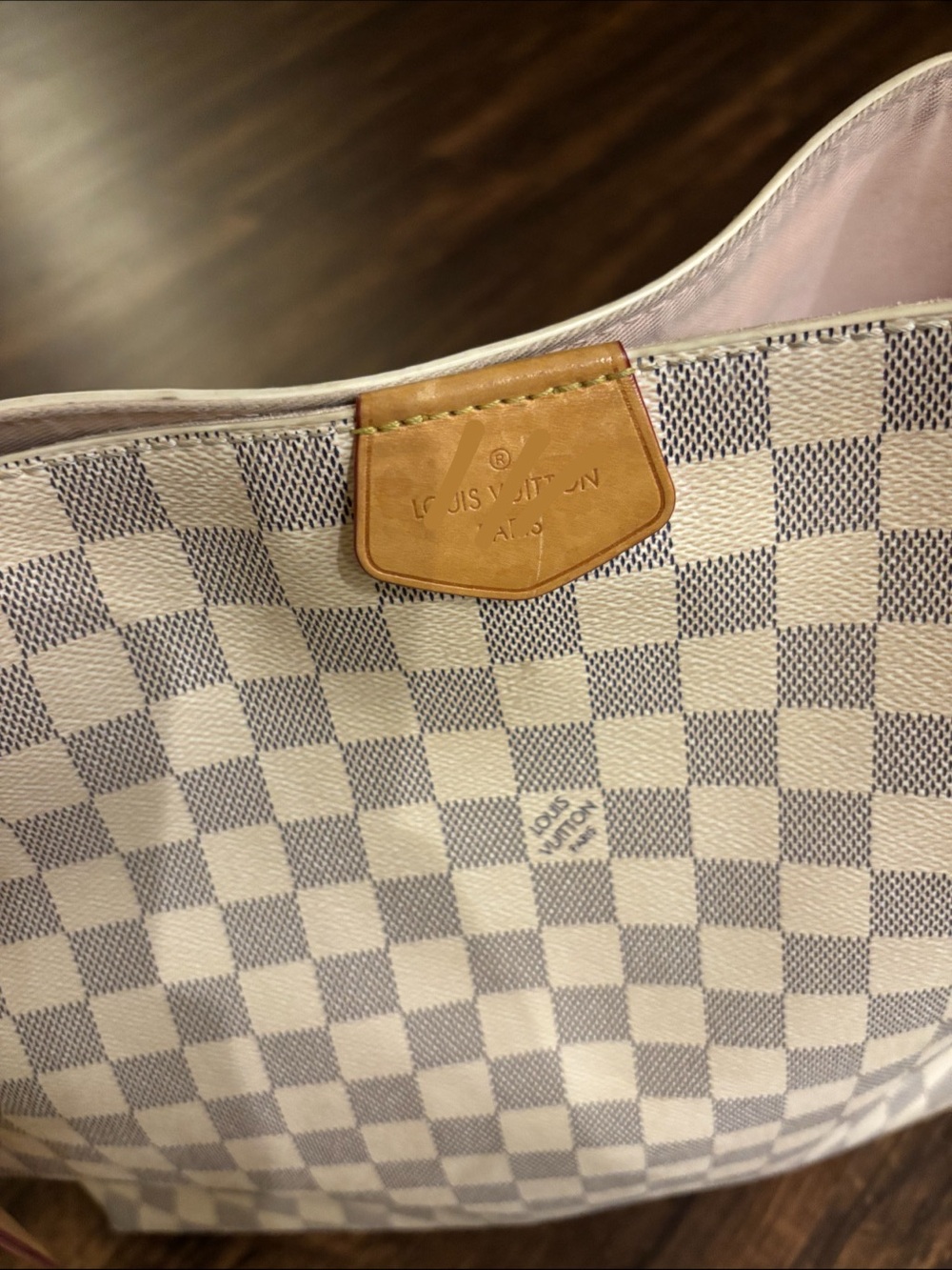 Louis Vuitton Damier Azur Canvas Tote in White and Light Blue